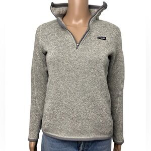Patagonia Women's Better Sweater Pullover 1/4 Zip Fleece Grey Sweater